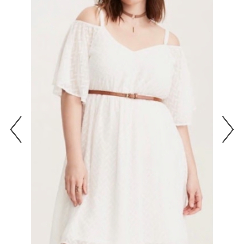Torrid White Off-Shoulder Midi Dress